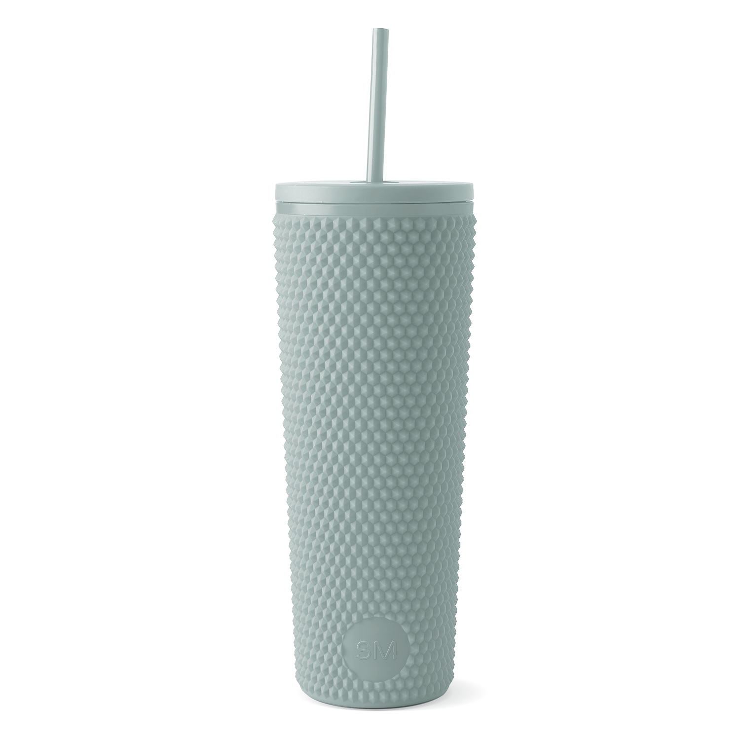 Textured Plastic Classic Tumbler with Straw Lid - Sea Glass Sage