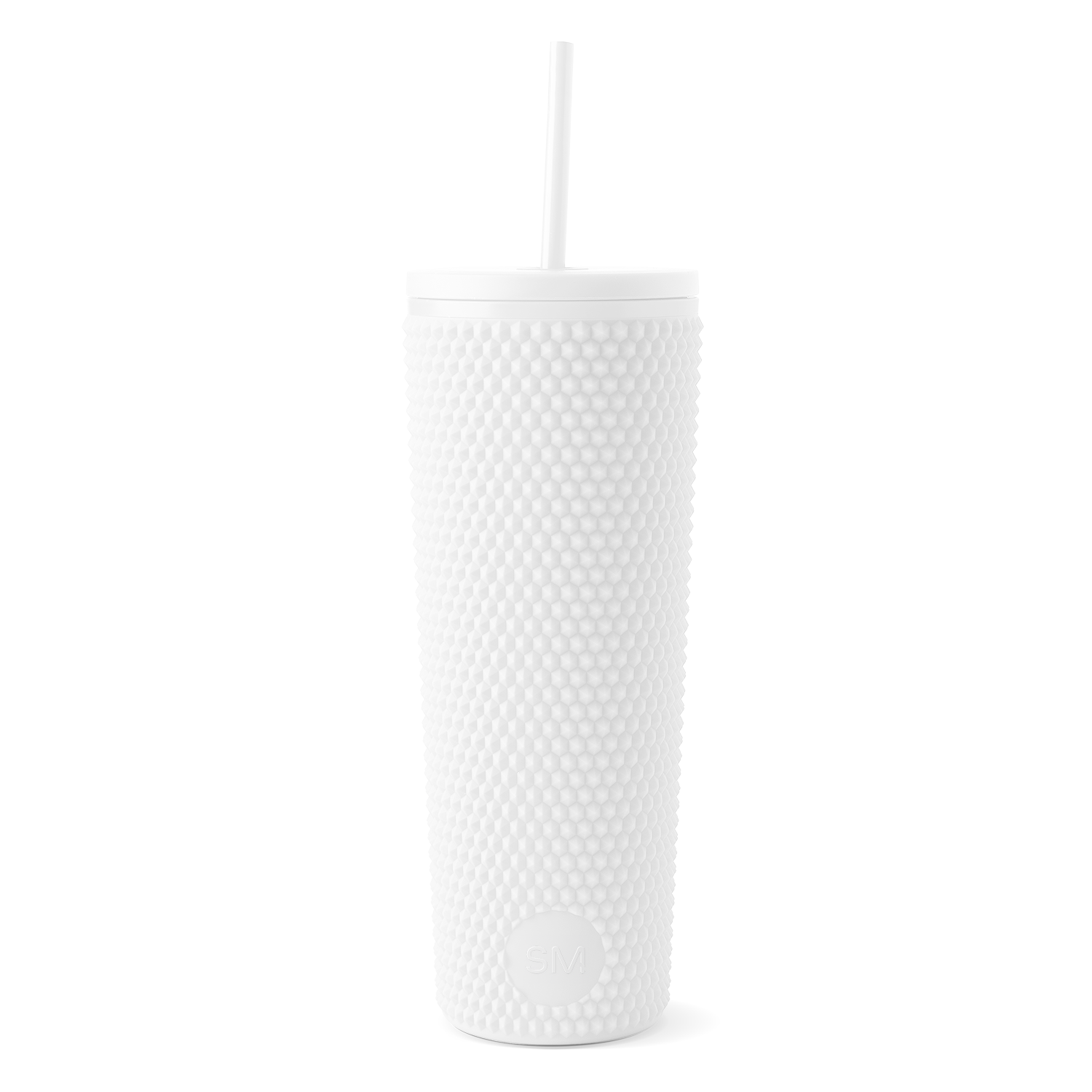 Textured Plastic Classic Tumbler with Straw Lid - Winter White