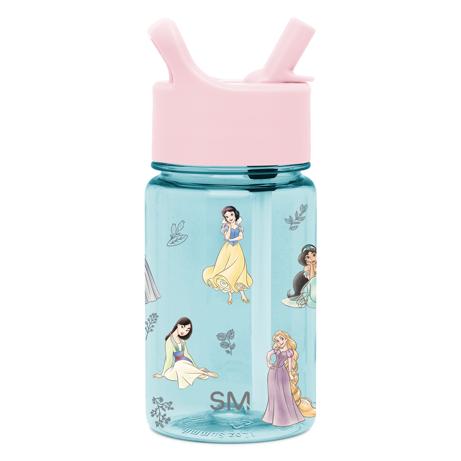 Summit Kids Plastic Water Bottle with Straw Lid - Disney Princess Royal Beauty / SKS
