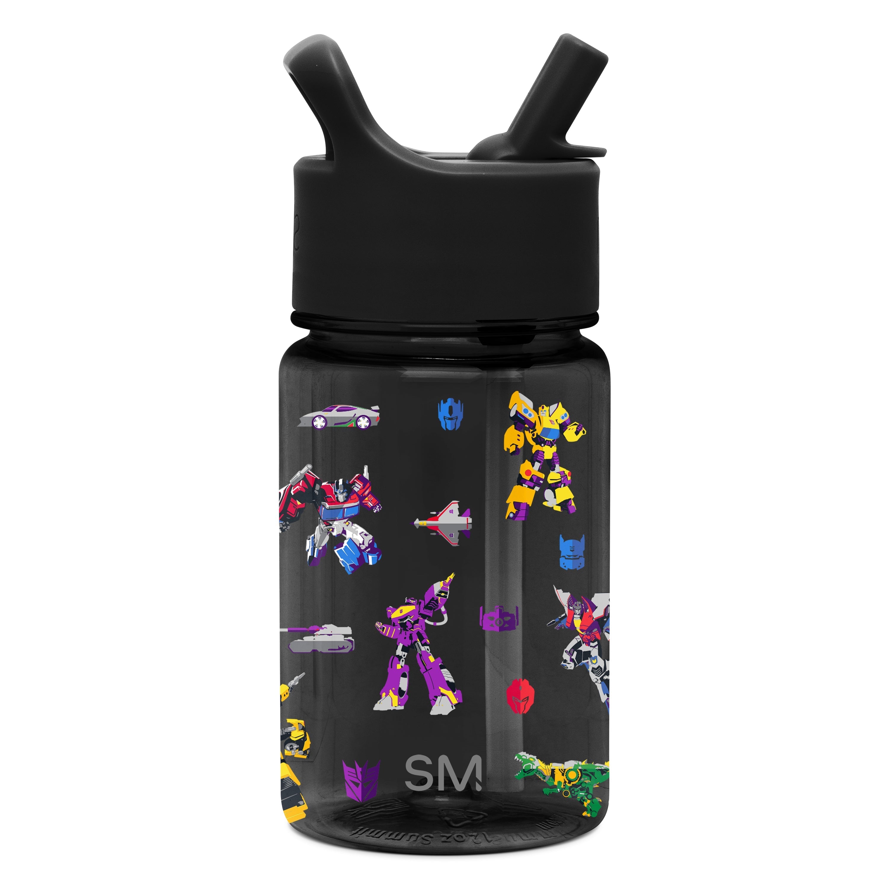 Summit Kids Plastic Water Bottle with Straw Lid - Transformers Block Nation / SKS