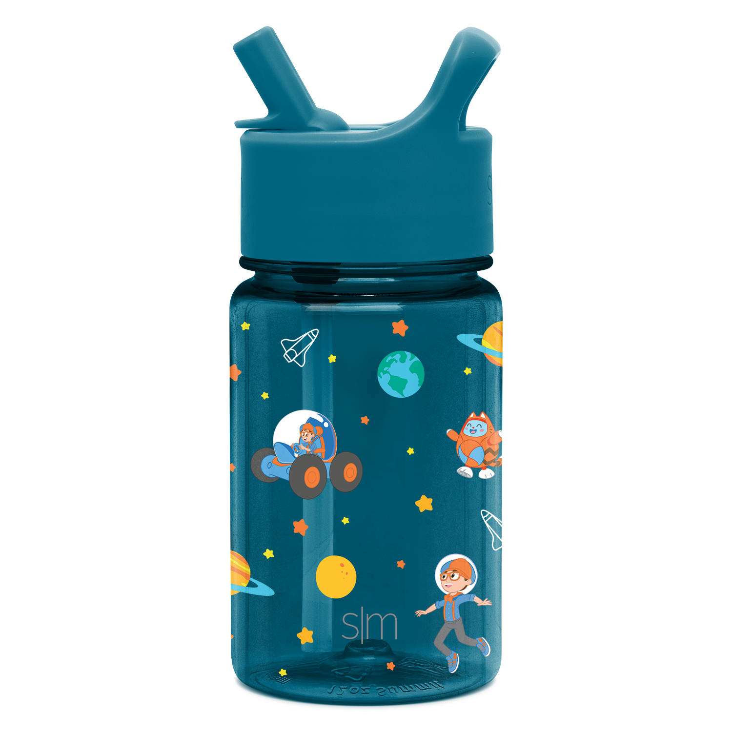 Summit Kids Plastic Water Bottle with Straw Lid - Blippi Space / SKS