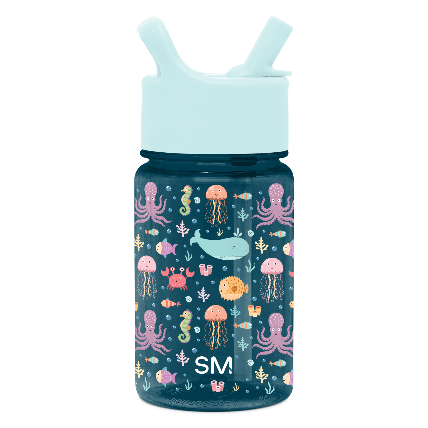 Summit Kids Plastic Water Bottle with Straw Lid - Under the Sea / SKSC
