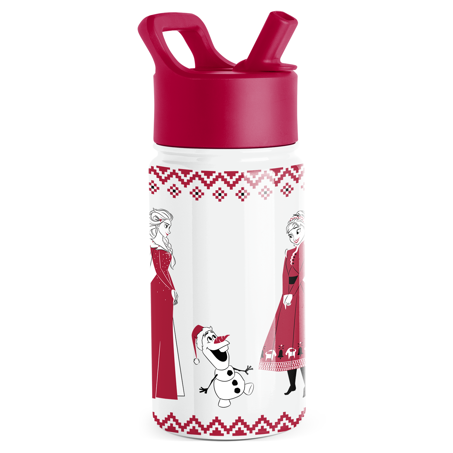 Summit Kids Water Bottle with Straw Lid - 14oz - Frozen Red Dress Winter / Straw / SM