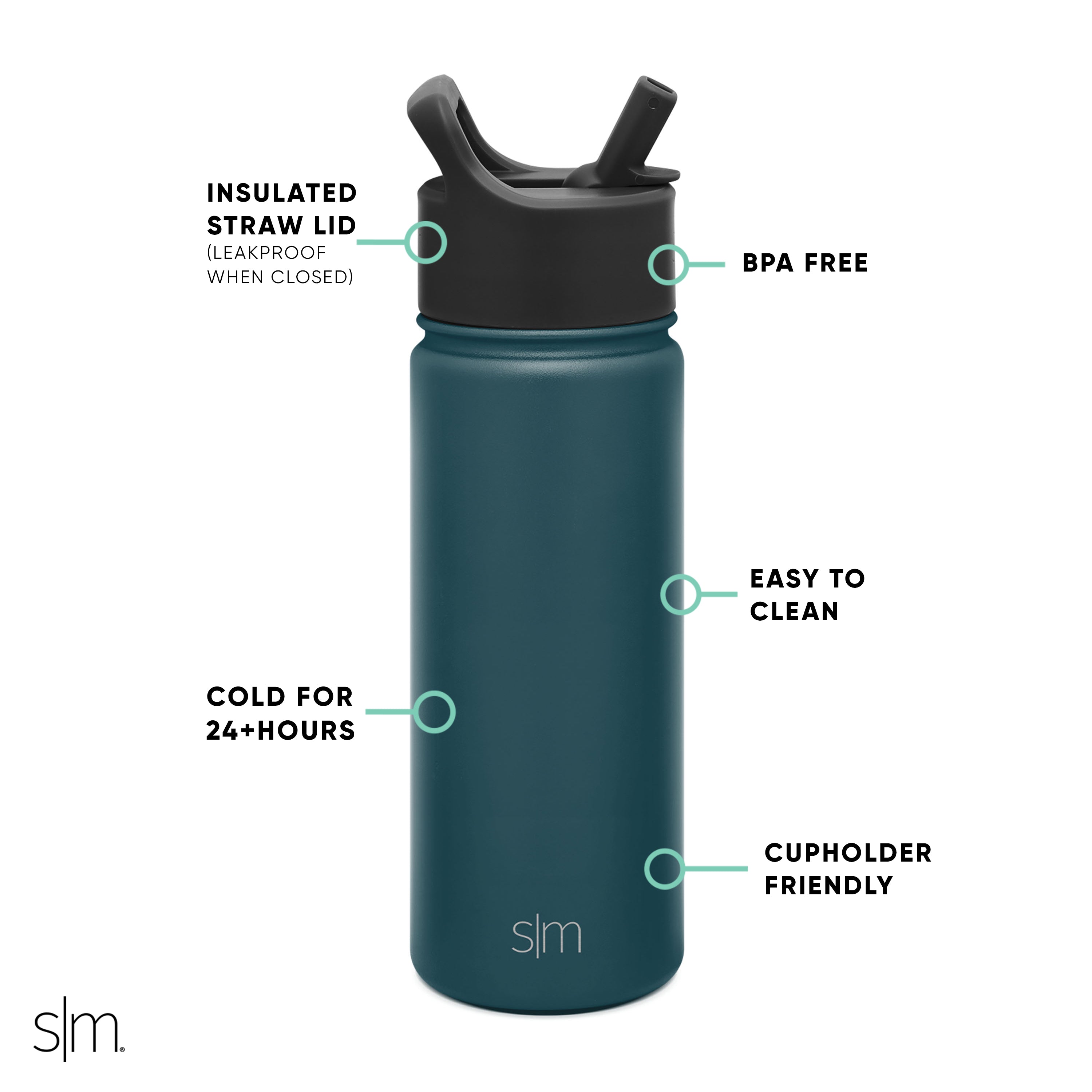 Summit Kids Water Bottle with Straw Lid - 18oz - SM