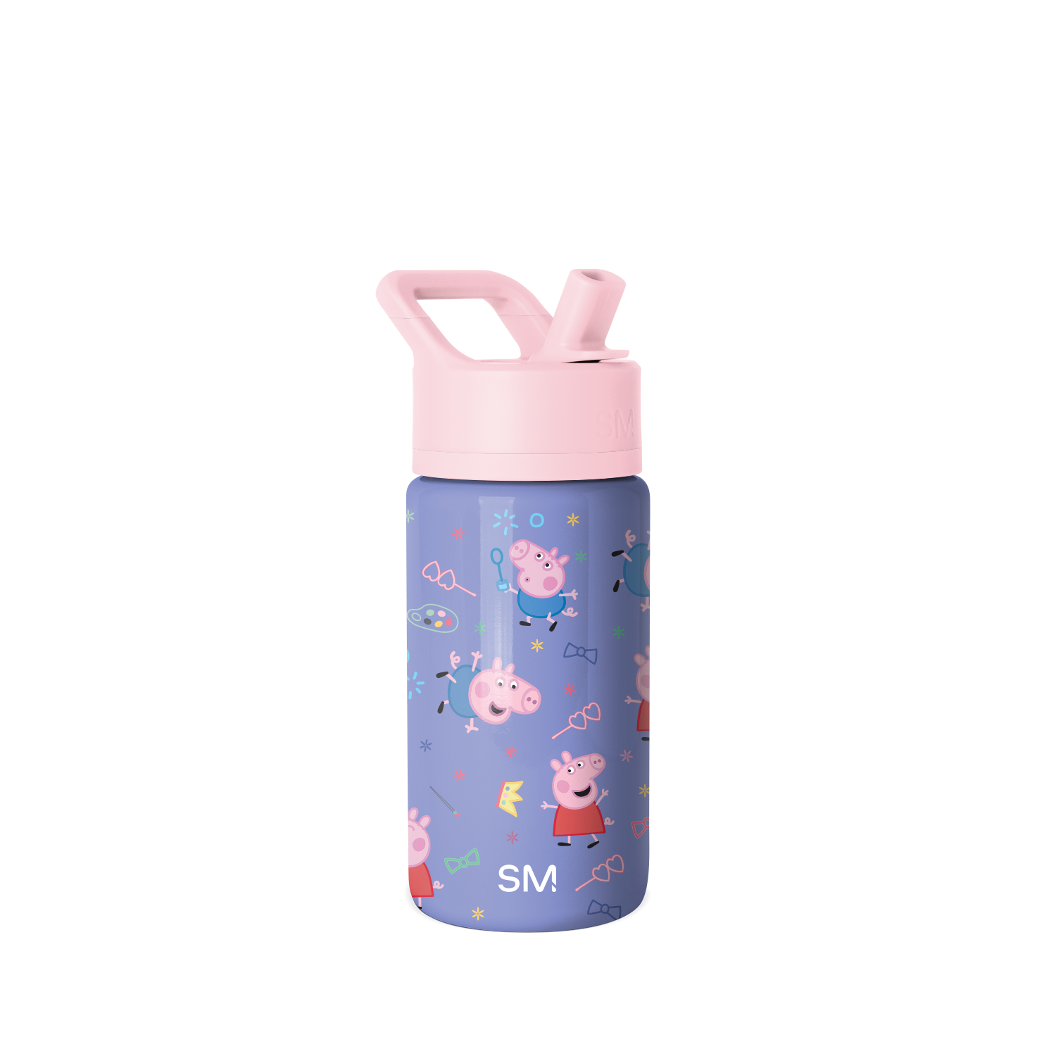 Summit Kids Water Bottle with Straw Lid - 14oz - Peppa Pig Bubbles / Straw / SM2