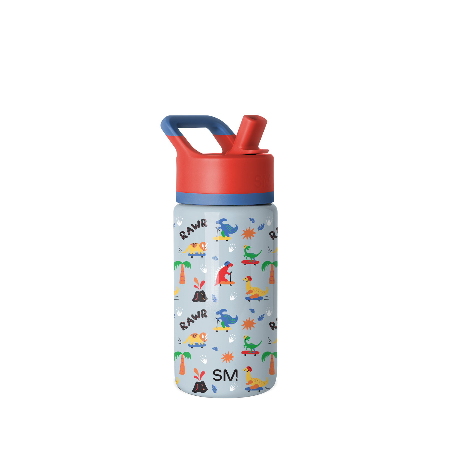 Summit Kids Water Bottle with Straw Lid - 14oz - Rad Dino / Straw / SM2