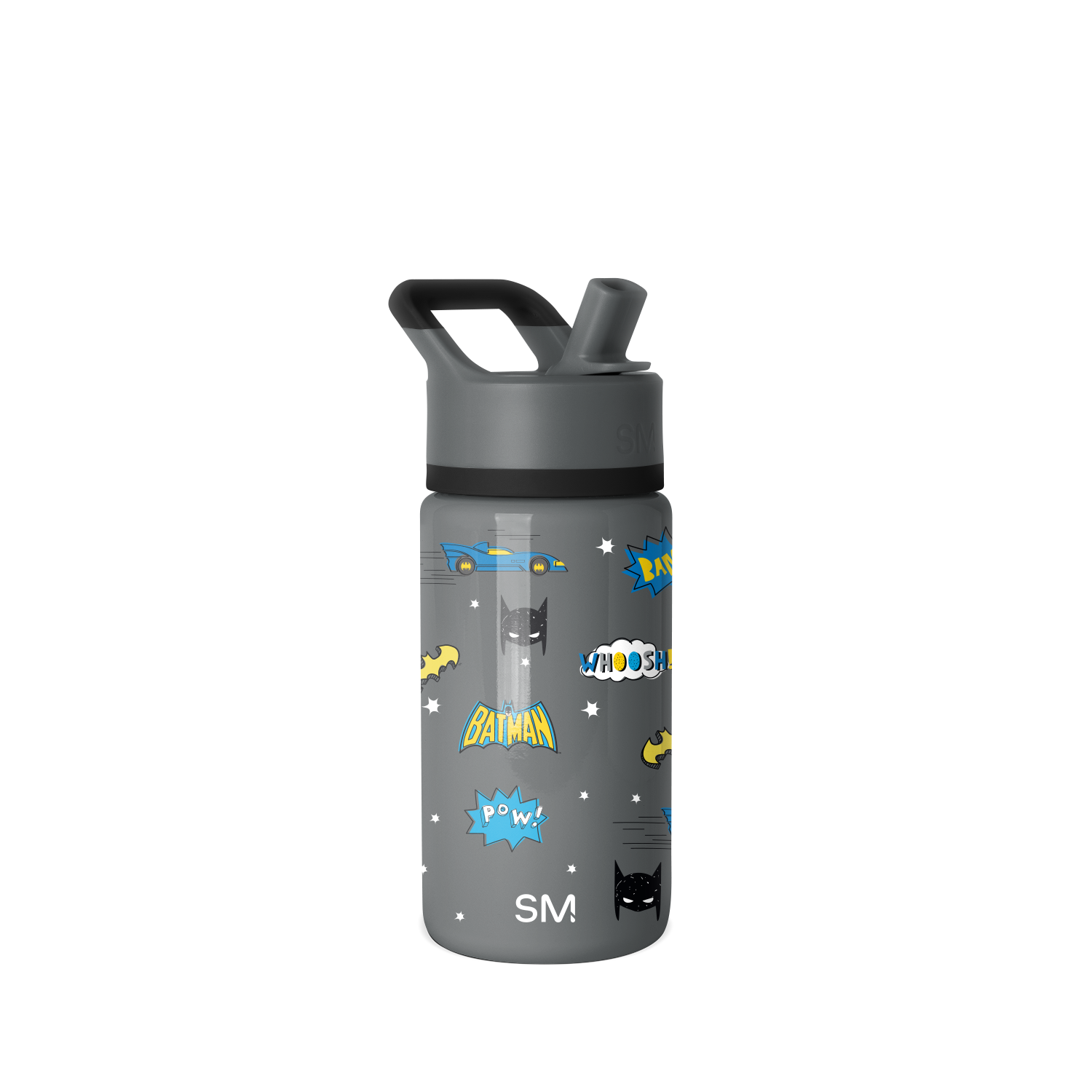 Summit Kids Water Bottle with Straw Lid - 14oz - Batman POW! / Straw / SM2
