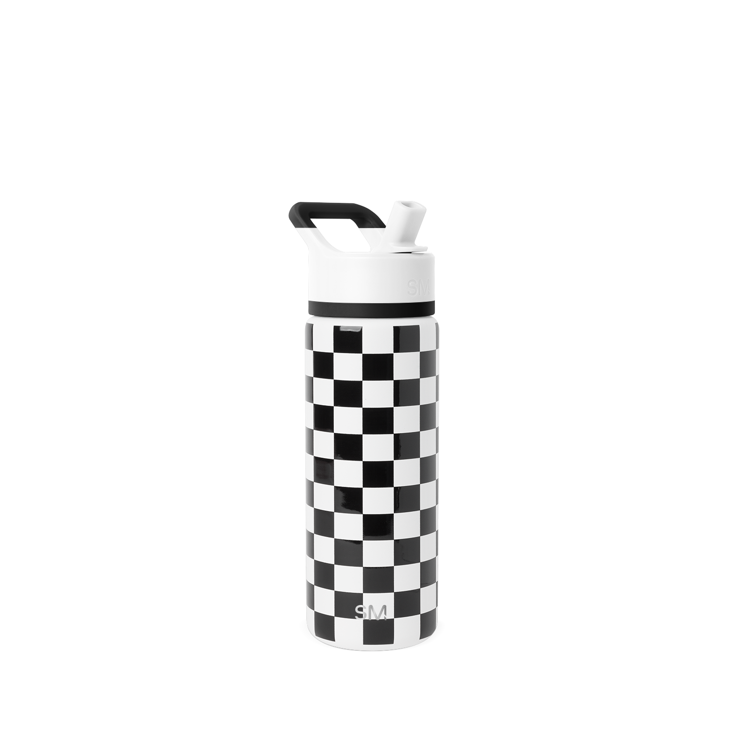 Summit Kids Water Bottle with Straw Lid - 18oz - SM2 - Black and White Checkmate