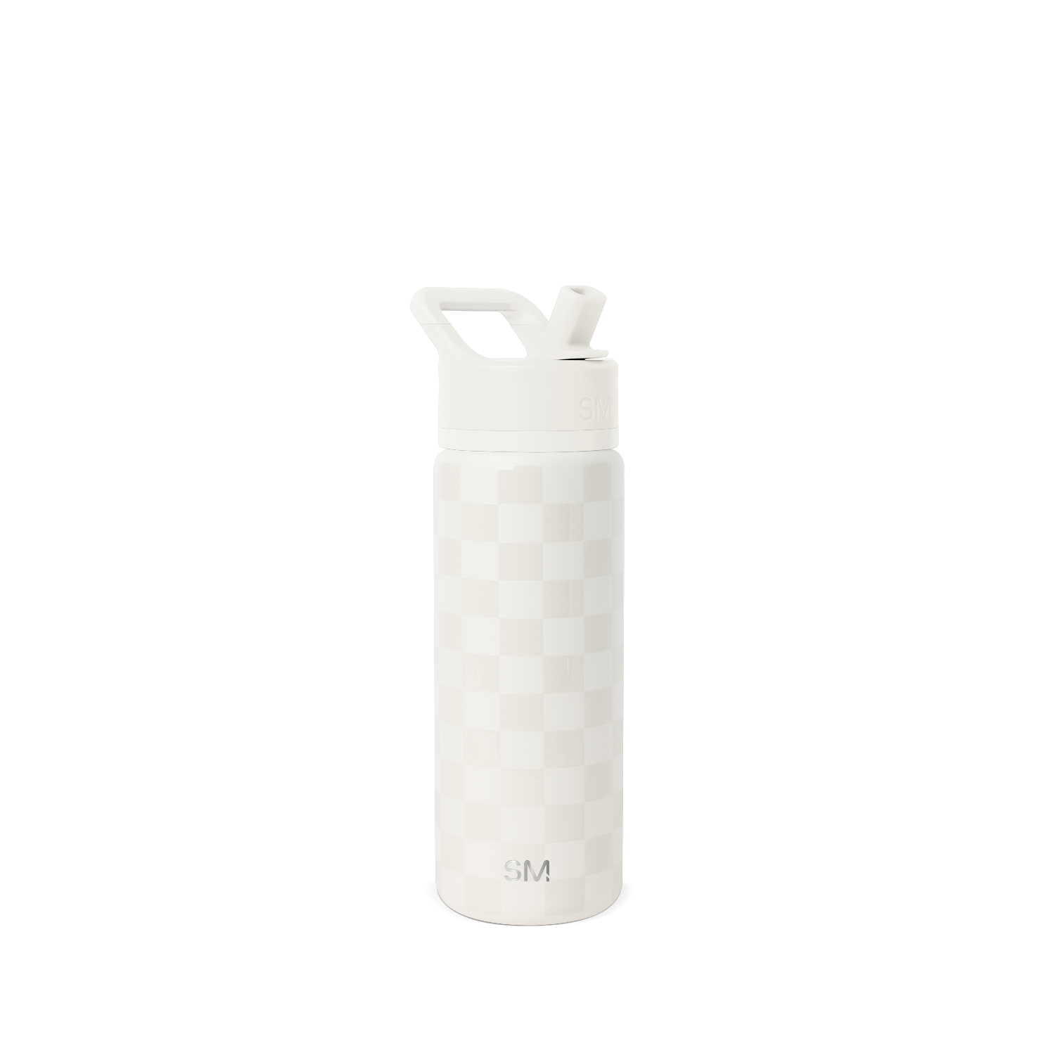 Summit Kids Water Bottle with Straw Lid - 18oz - SM2 - Cream Checkmate