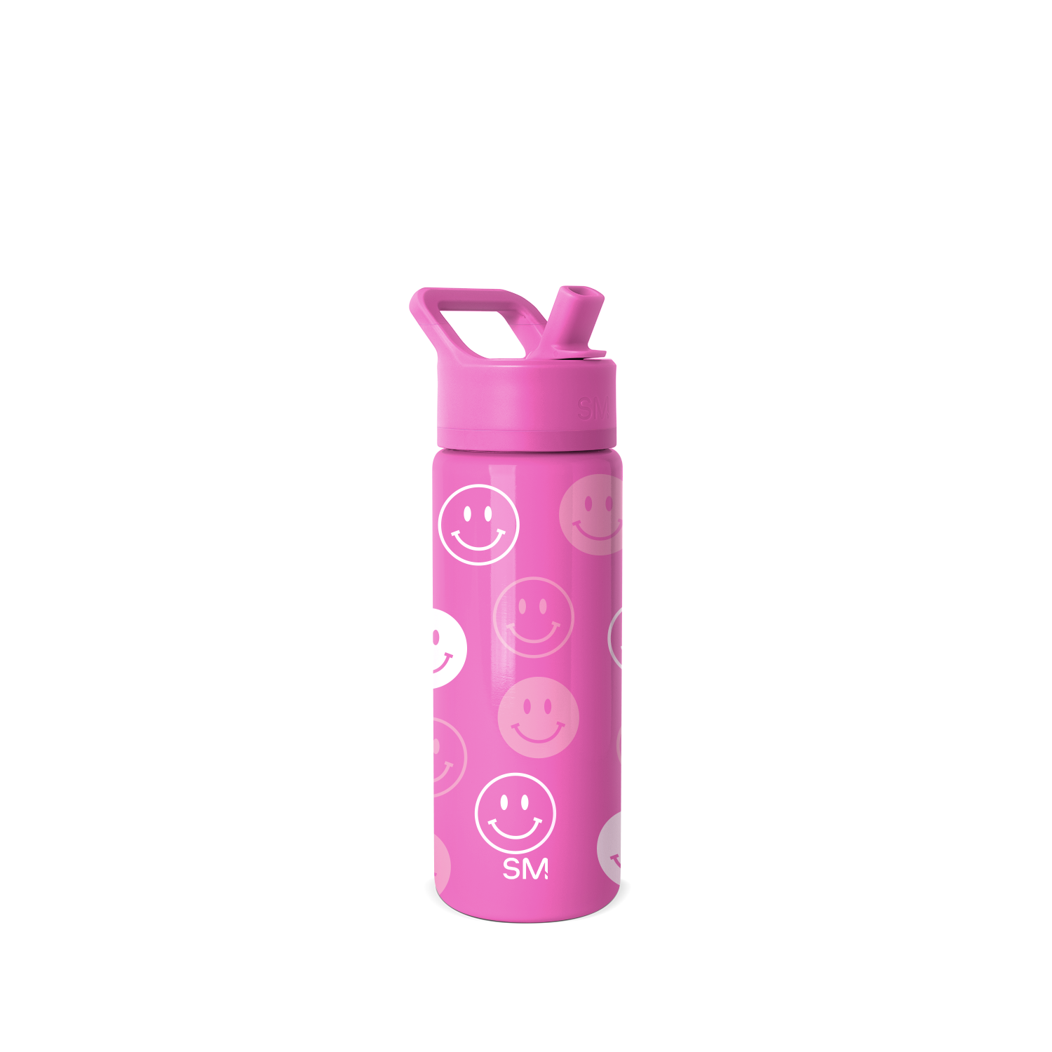 Summit Kids Water Bottle with Straw Lid - 18oz - SM2 - Pink Happy Faces