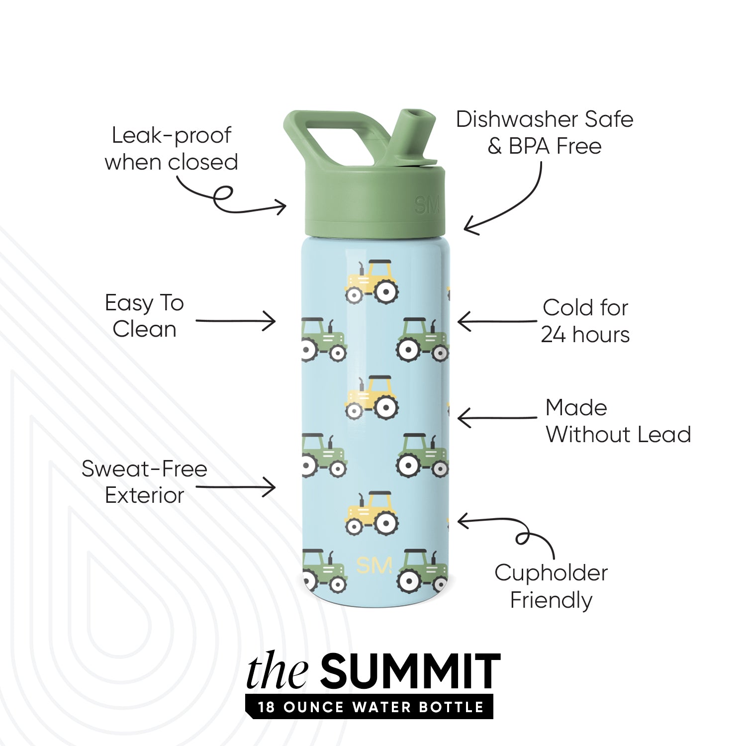 Summit Kids Water Bottle with Straw Lid - 18oz - SM2