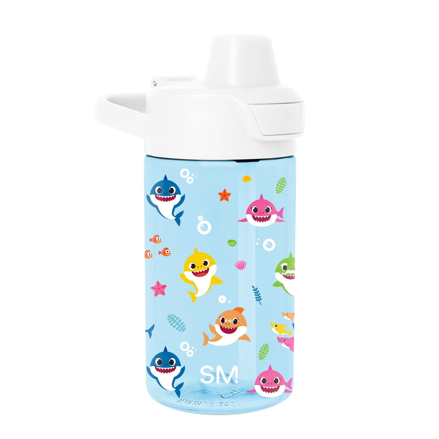 Summit Kids Plastic Water Bottle with Simple Flip Straw Lid - Baby Shark Friends