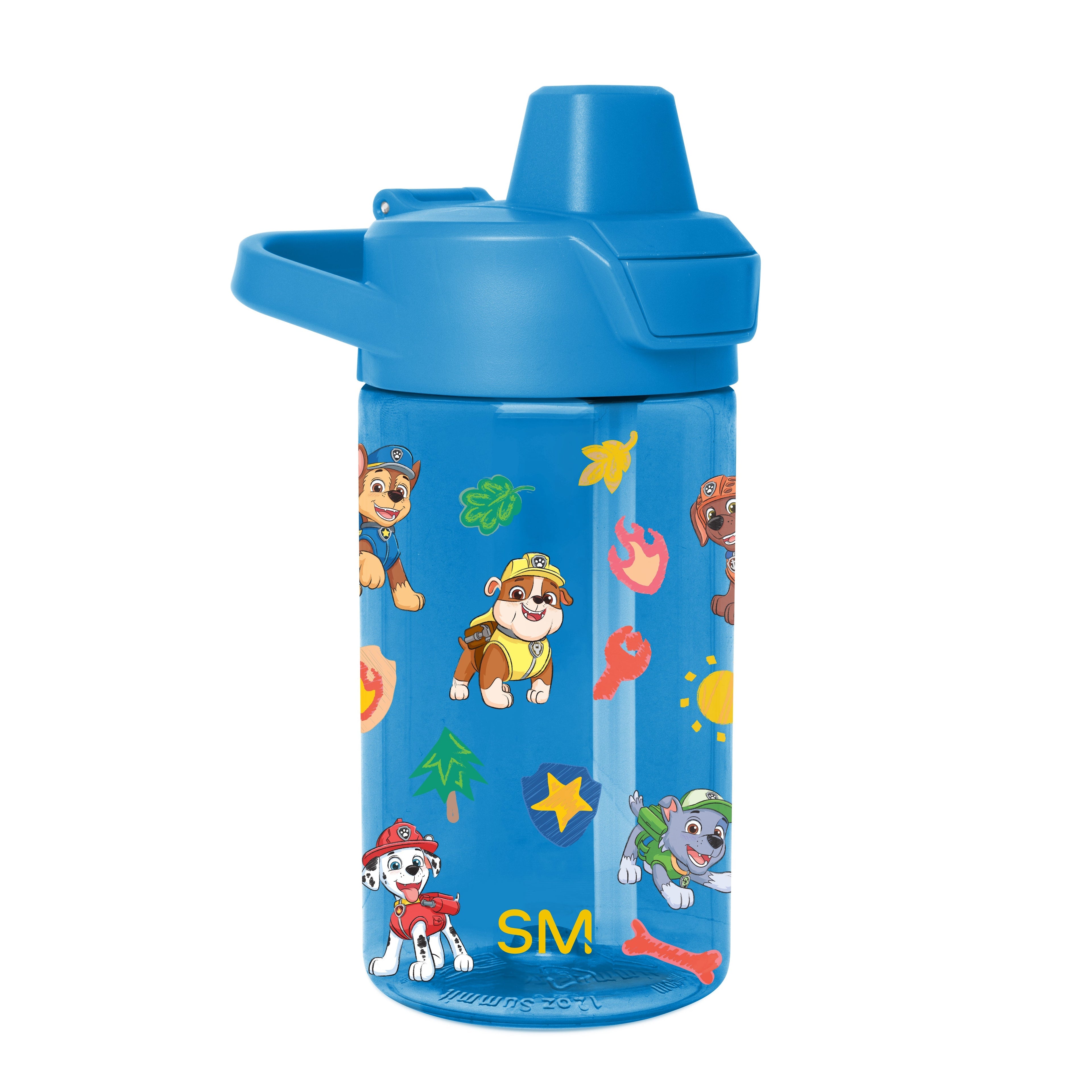 Summit Kids Plastic Water Bottle with Simple Flip Straw Lid - Paw Patrol Outdoor Adventures