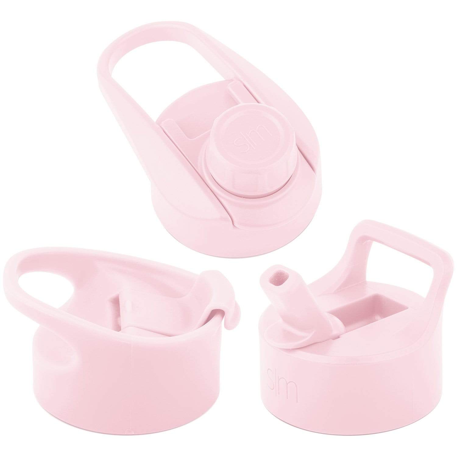 Summit Water Bottle Lid 3 Pack - Flip Lid with Handle, Insulated Straw Lid, and Insulated Chug Lid - Blush